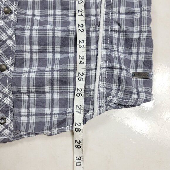 Buckle Black Snap Shirt Men's Size Medium Slim Fit‎ Stretch Short Sleeve Button - Picture 6 of 7